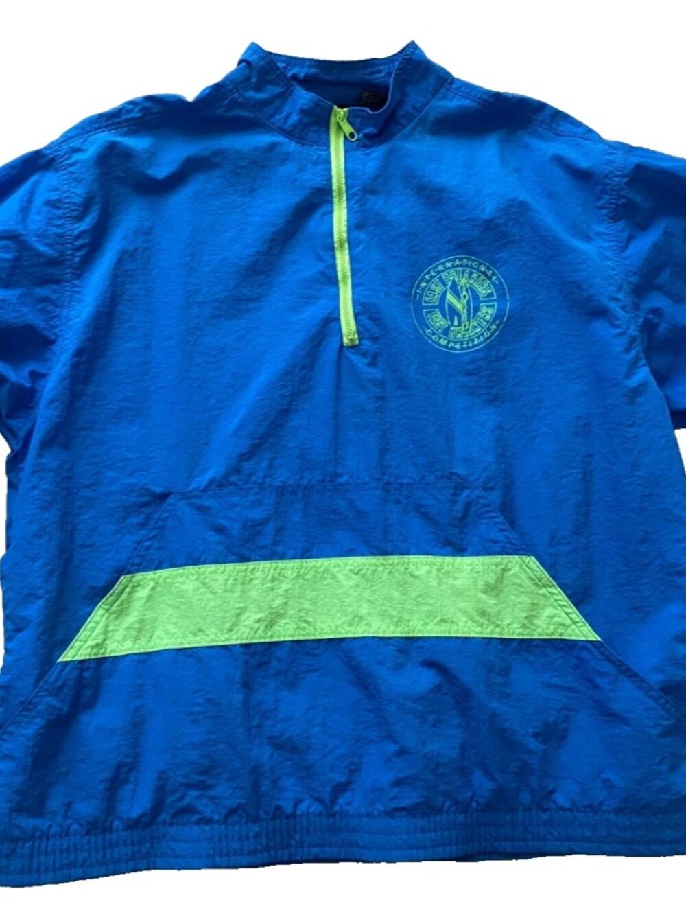 Vintage 90s Fast Breakers Surfer Windbreaker Jacket Men M 1/4 Zip Pullover Retro